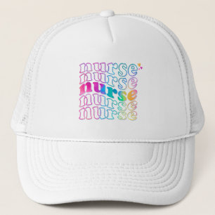 "Nurse" in Elegant Rainbow Colors Trucker Hat