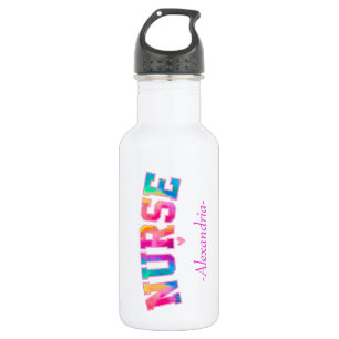 "Nurse" in Elegant Rainbow Colors   Vibrant & Stainless Steel Water Bottle