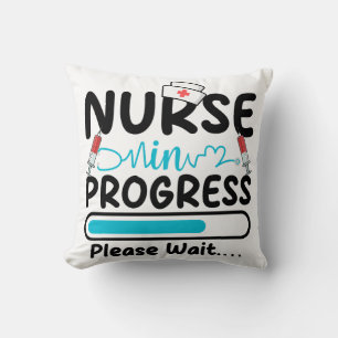 Nurse in Progress Loading Throw Pillow