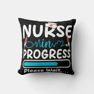 Nurse in Progress Loading Throw Pillow