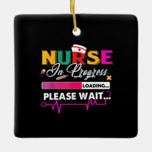 Nurse In Progress Nurse Funny Nursing School Soon Ceramic Ornament