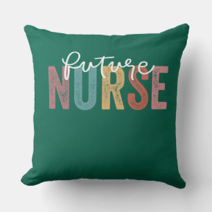 Nurse In Progress Nursing School Student Future Nu Throw Pillow