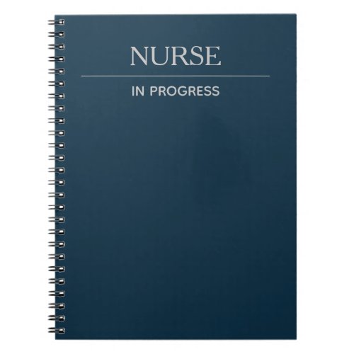 Nurse In Progress Simple Custom Deep Blue Notebook