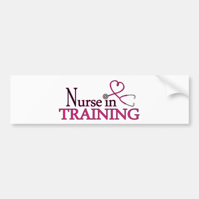 Nurse in Training - Pink Bumper Sticker (Front)