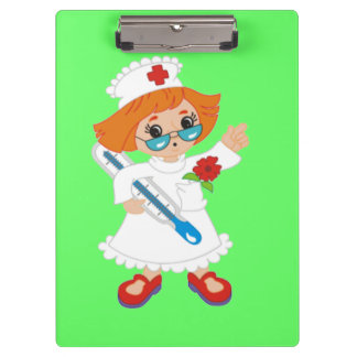 Nurse in uniform clipboard