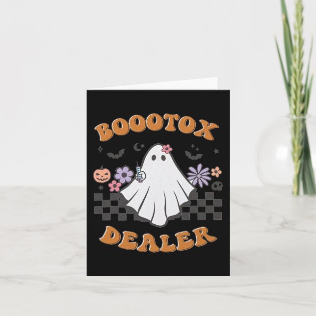 Nurse Injector Halloween Retro Botox Dealer Ghost  Card (Front)