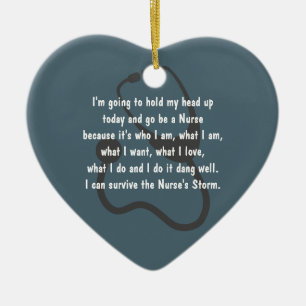 Nurse Inspirational Heart Christmas Gift Ceramic Ornament