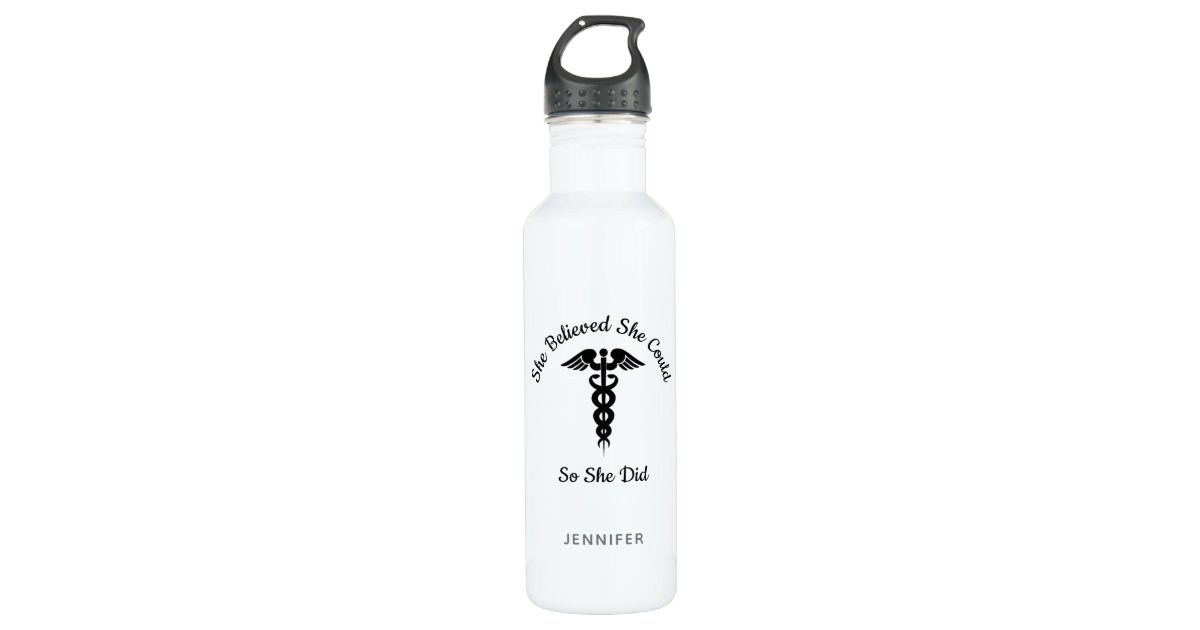 Nurse Inspirational Quote Medical Personalized Stainless Steel Water Bottle | Zazzle