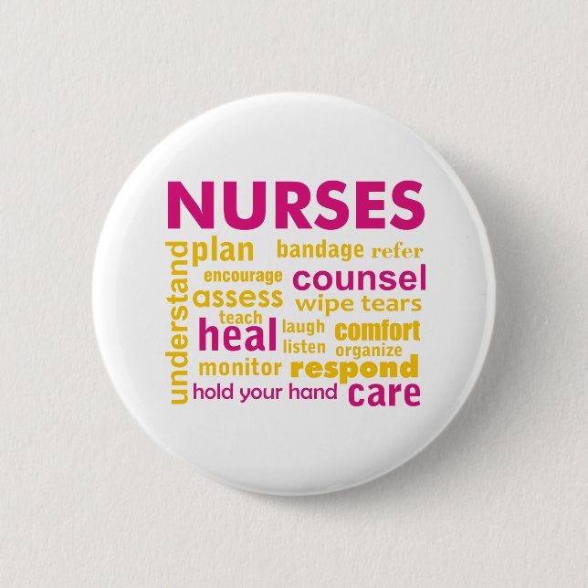 Nurse inspirational words button (Front)