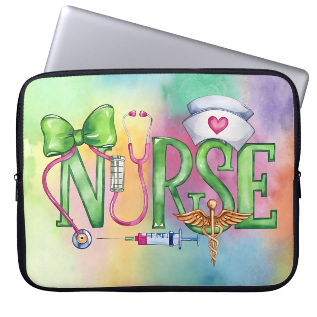 Nurse, Inspire, Heal Laptop Sleeve (Front)