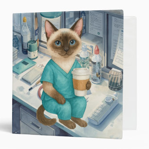 Nurse is having Coffee break for cat lovers 3 Ring Binder