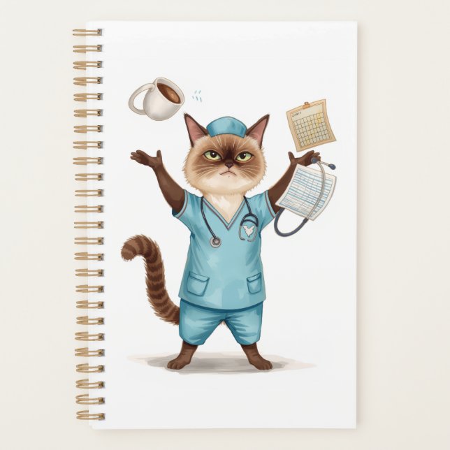  Nurse is having Coffee Break for Cat Lovers  Planner (Front)