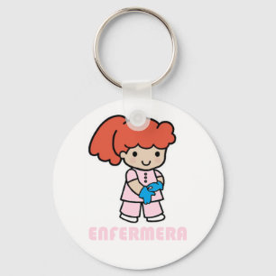 Nurse key with gloves keychain