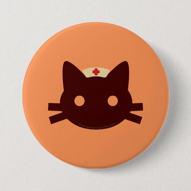 Nurse Kitty Pinback Button (Front)