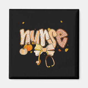 Nurse Labor And Delivery Coquette Fall Pumpkin Tha Magnet