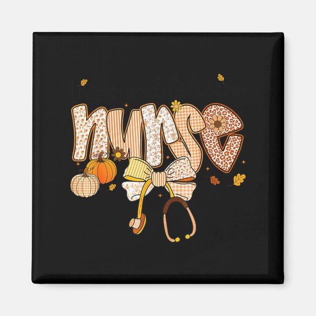 Nurse Labor And Delivery Coquette Fall Pumpkin Tha Magnet (Front)