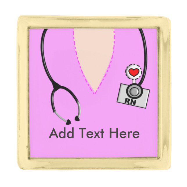Nurse Lapel Pin Scrub Top Design (Front)