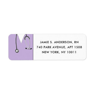 Nurse Lavender Return Address Labels