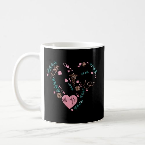 Nurse Leopard Print Pattern For Nurse Heart Coffee Mug
