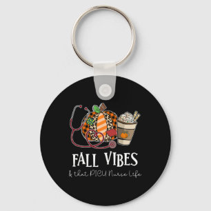 Nurse Leopard Pumpkin Fall Vibes And That PICU Nur Keychain
