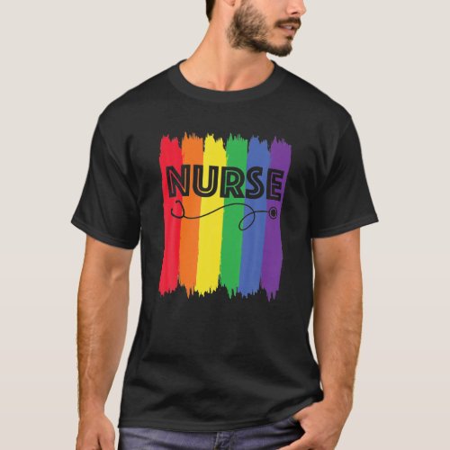 Nurse LGBT Rainbow Registered Nursing RN Gay Pride T_Shirt