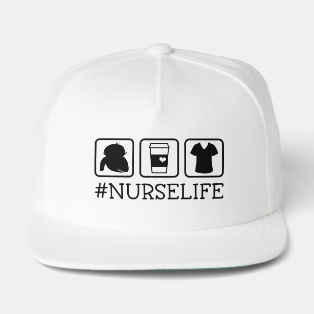 #Nurse Life Baby Coffee Scrubs RN  Snap Back Hat (Front)