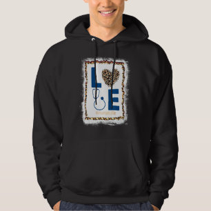 Nurse Life Clinical Rn Lpn Cna School Bleached Leo Hoodie
