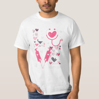 Nurse Life Cute Pattern Valentine T-Shirt