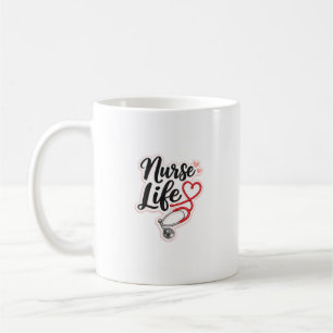 Nurse Life Cute Stethoscope Medical Quote Design Coffee Mug