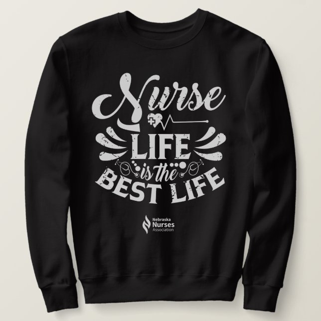 Nurse Life Dark Colored Sweatshirt (Design Front)