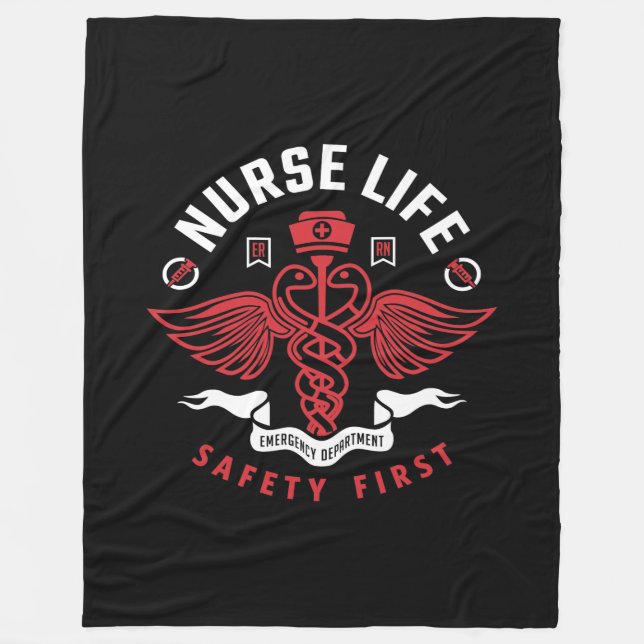 Nurse Life Fleece Blanket (Front)