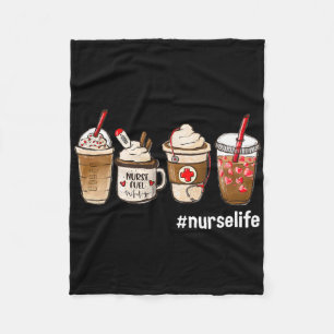 Nurse Life Funny Coffee Nurses Fuel Registered Nur Fleece Blanket