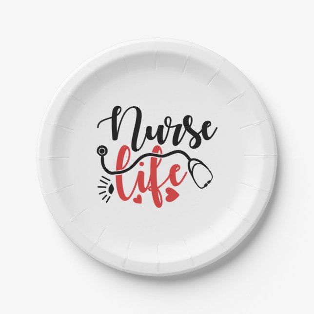 Nurse Life Gifts  Paper Plates (Front)
