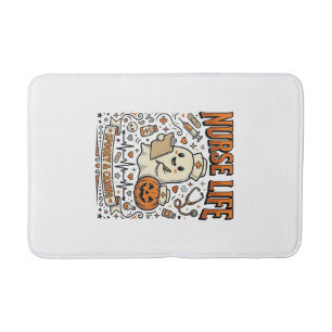 Nurse Life Halloween Ghost Pumpkin Vintage Shirt D Bath Mat
