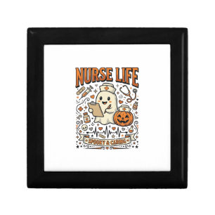 Nurse Life Halloween Ghost Pumpkin Vintage Shirt D Gift Box