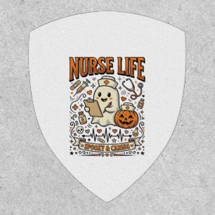 Nurse Life Halloween Ghost Pumpkin Vintage Shirt D Patch