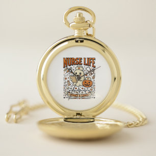 Nurse Life Halloween Ghost Pumpkin Vintage Shirt D Pocket Watch