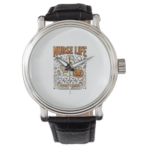 Nurse Life Halloween Ghost Pumpkin Vintage Shirt D Watch