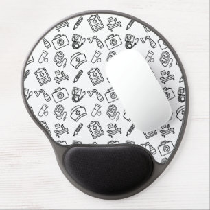 Nurse Life Icon Pattern Gel Mousepad with Wrist Su