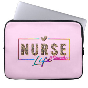 "Nurse Life" in Elegant Rainbow Colors Laptop Sleeve