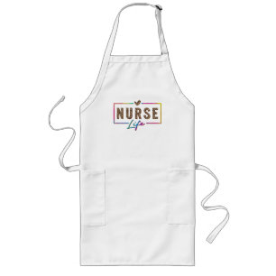 "Nurse Life" in Elegant Rainbow Colors Long Apron