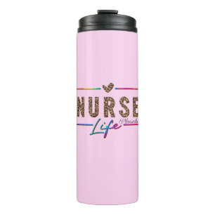 "Nurse Life" in Elegant Rainbow Colors Thermal Tumbler