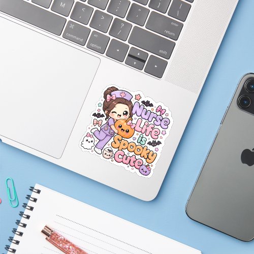 Nurse Life is Spooky Cute Kawaii Halloween Sticker