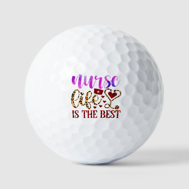 Nurse Life Is The Best (2) Golf Balls (Front)