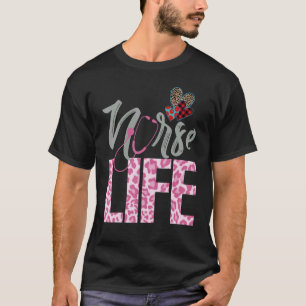 Nurse Life Leopard Heart Plaid Nurse Life Scrub 1 T-Shirt