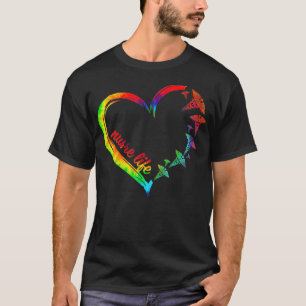 Nurse Life Love Tie Dye Nursing Student RN Nurse H T-Shirt