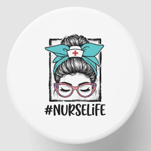 Nurse Life Messy Bun Rainbow Bow Vector Design_1 Mini Candle Favors