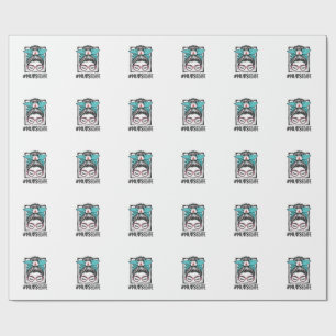 Nurse Life Messy Bun Rainbow Bow Vector Design_1 Wrapping Paper