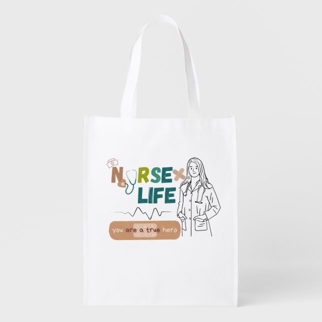 "Nurse Life Mode: Always On – Tote Bag for Nurses" (Front)