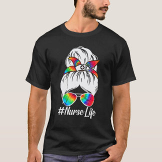 Nurse Life Nurse Crew Messy Bun Hospital Events T-Shirt
